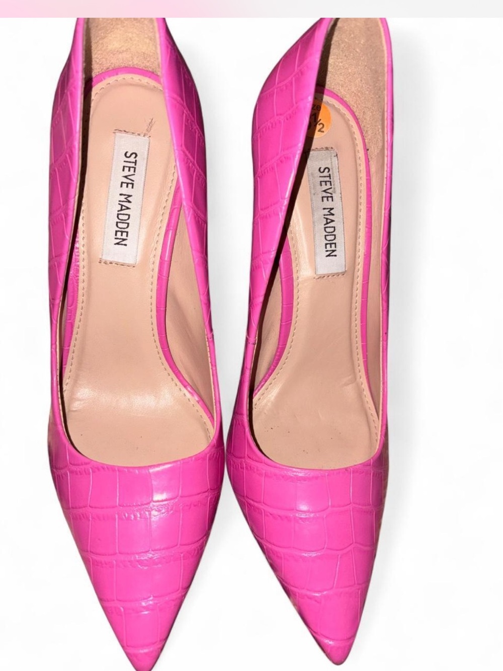 Steve Madden Hot Pink Croc Embossed Stiletto Pumps Size 8.5 - Picture 2 of 5